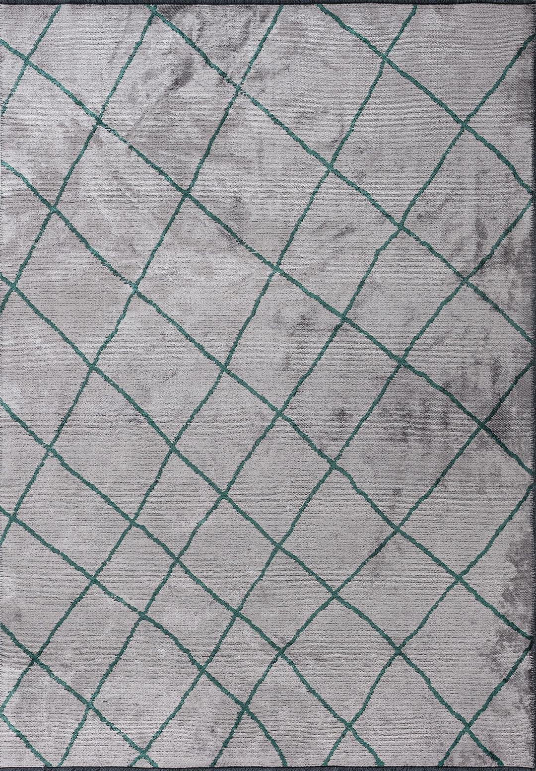 MOROCCAN KOYU YEŞİL - AÇIK GRİ HALI