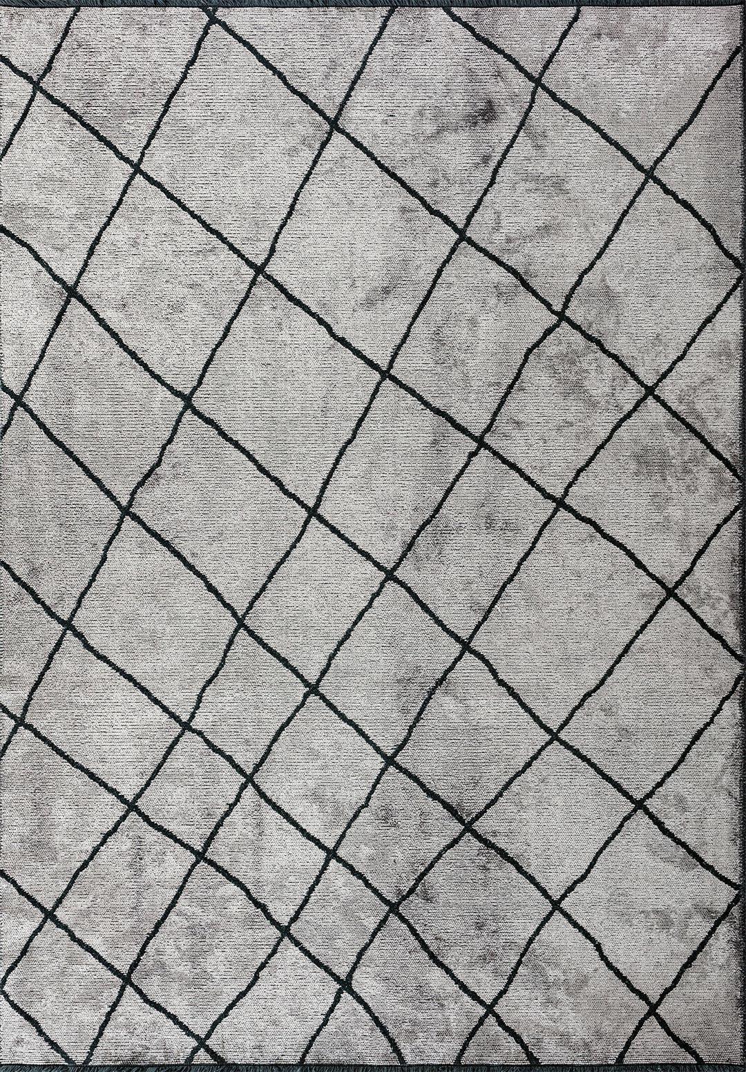 MOROCCAN MAT SİYAH - AÇIK GRİ HALI