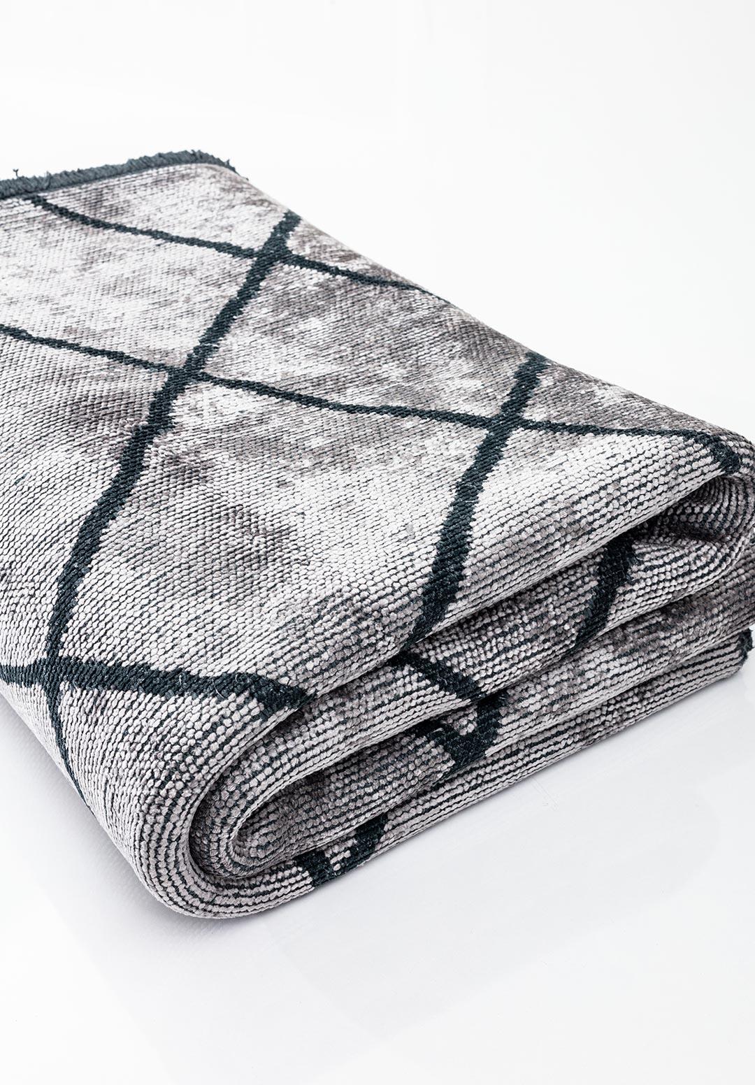 MOROCCAN MAT SİYAH - AÇIK GRİ HALI