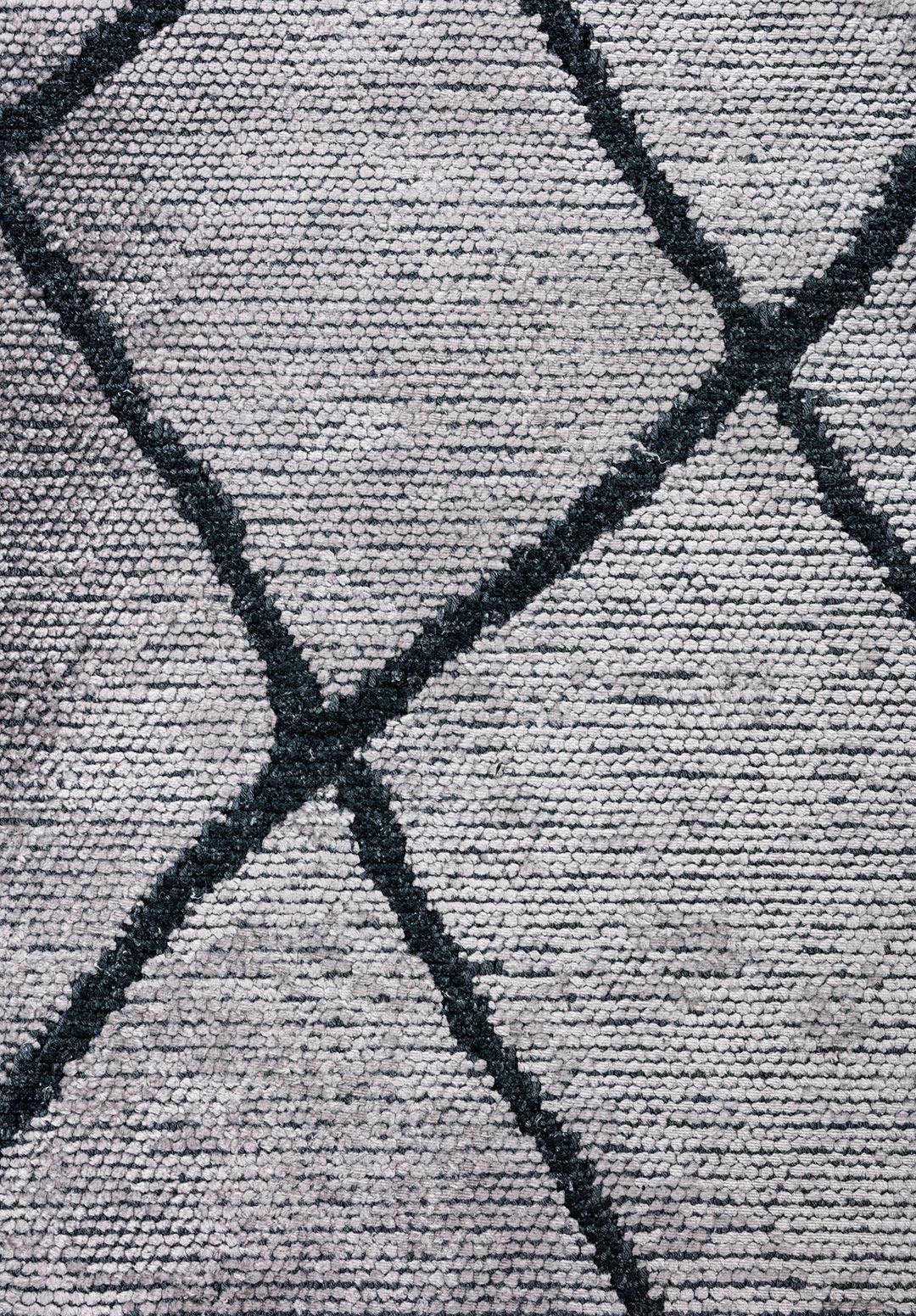 MOROCCAN MAT SİYAH - AÇIK GRİ HALI