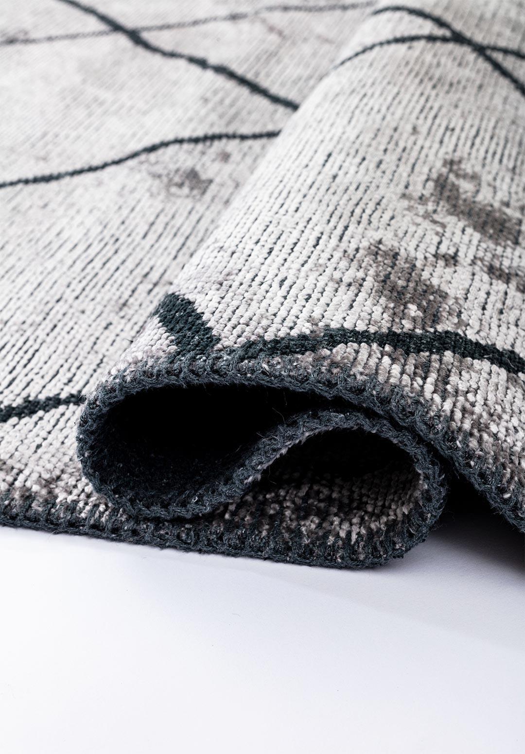 MOROCCAN MAT SİYAH - AÇIK GRİ HALI