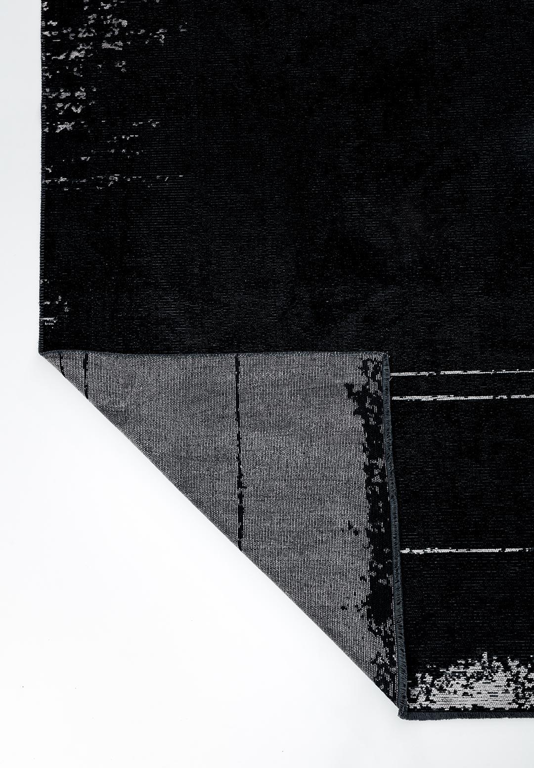 BARBER LIGHT GREY - BLACK RUG