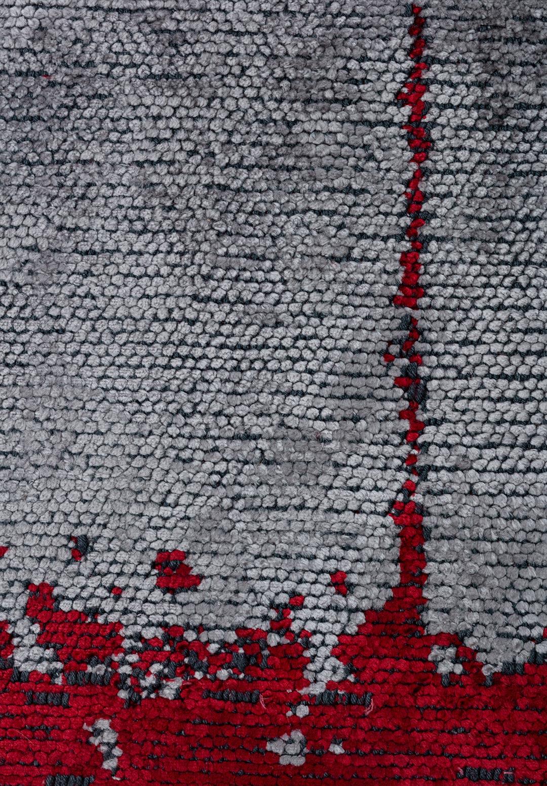 BARBER RED - LIGHT GREY RUG
