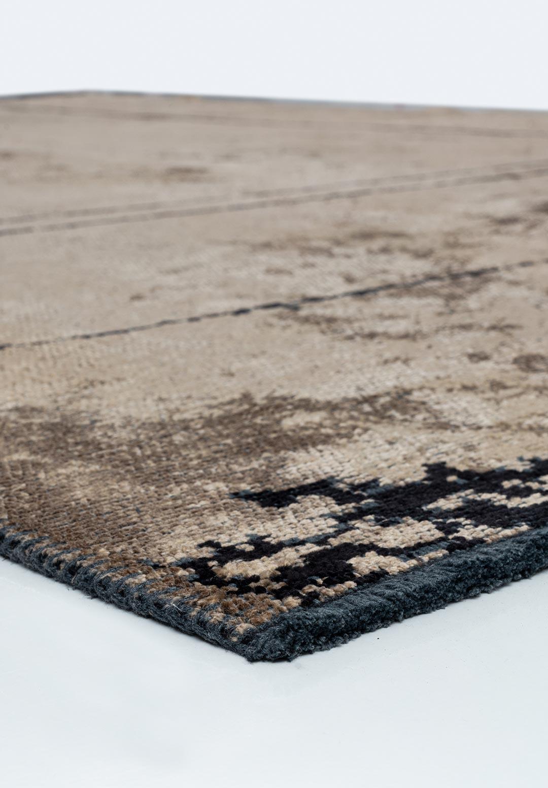 BARBER BLACK - DARK BEIGE RUG