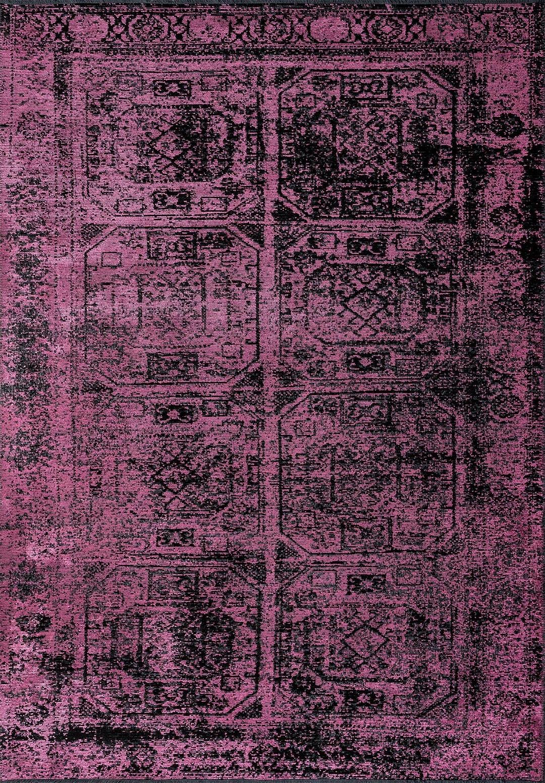 TILE BLACK - PINK RUG