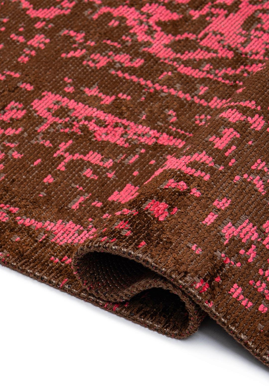 MEDALLION KOYU KAHVE - FUŞYA HALI