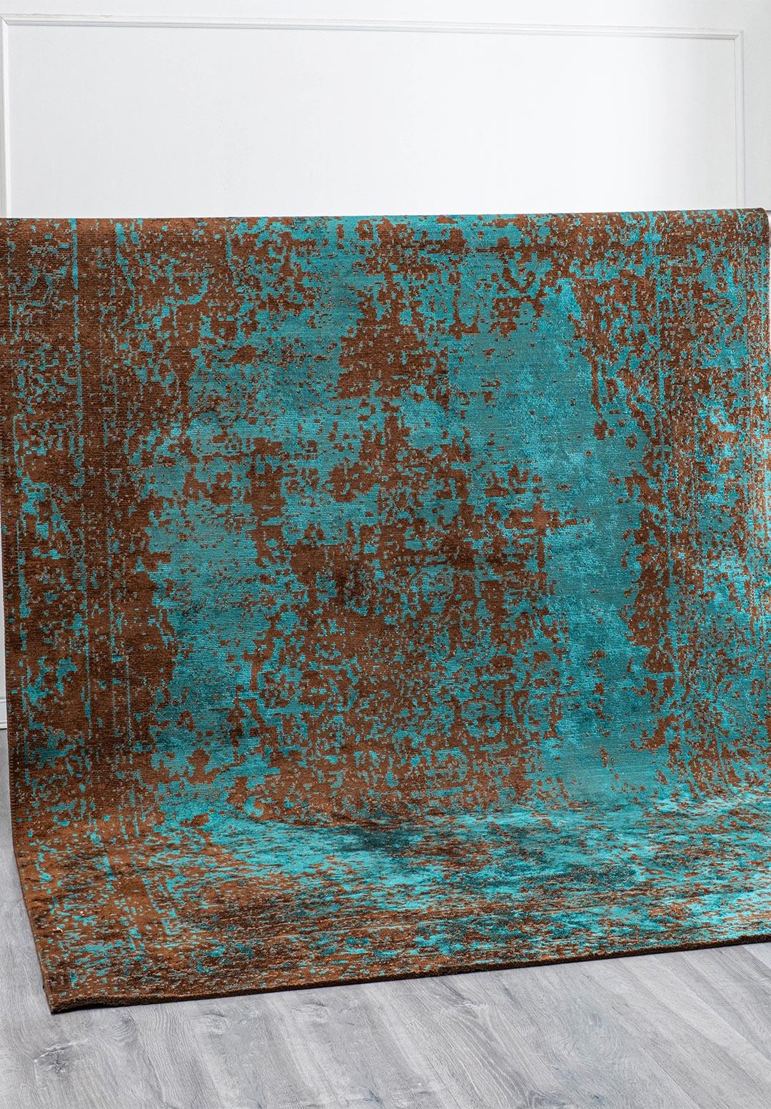 MEDALLION KOYU KAHVE - KOYU TURKUAZ HALI