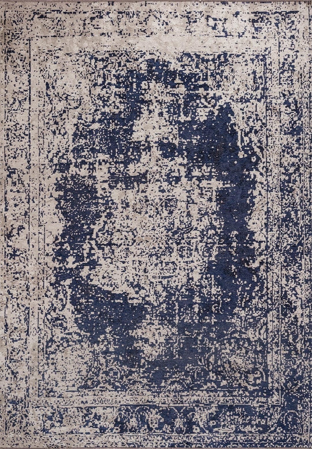 MEDALLION BEJ - KOYU LACİVERT HALI