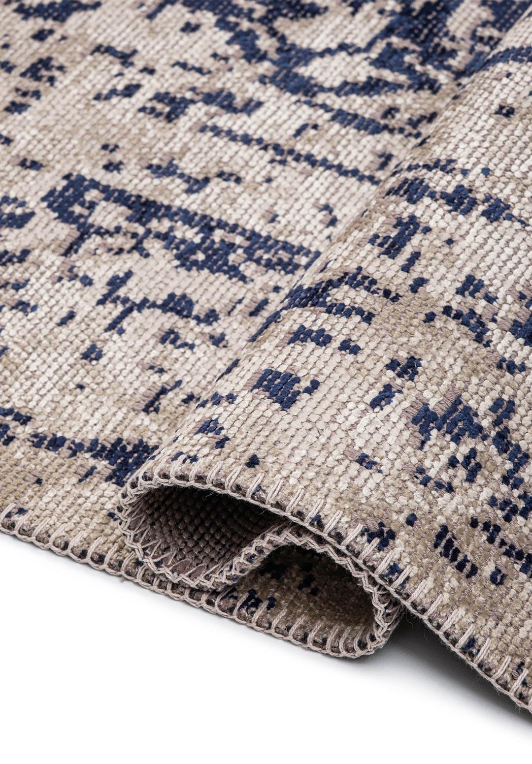 MEDALLION BEJ - KOYU LACİVERT HALI