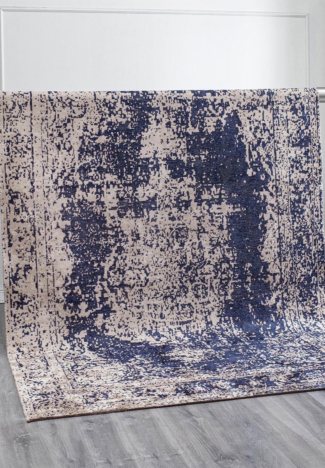 MEDALLION BEJ - KOYU LACİVERT HALI