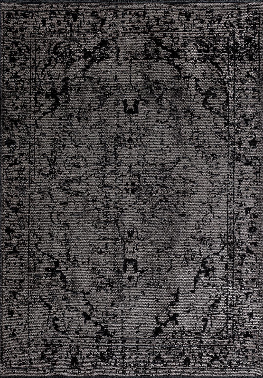 IVY GREY - BLACK RUG
