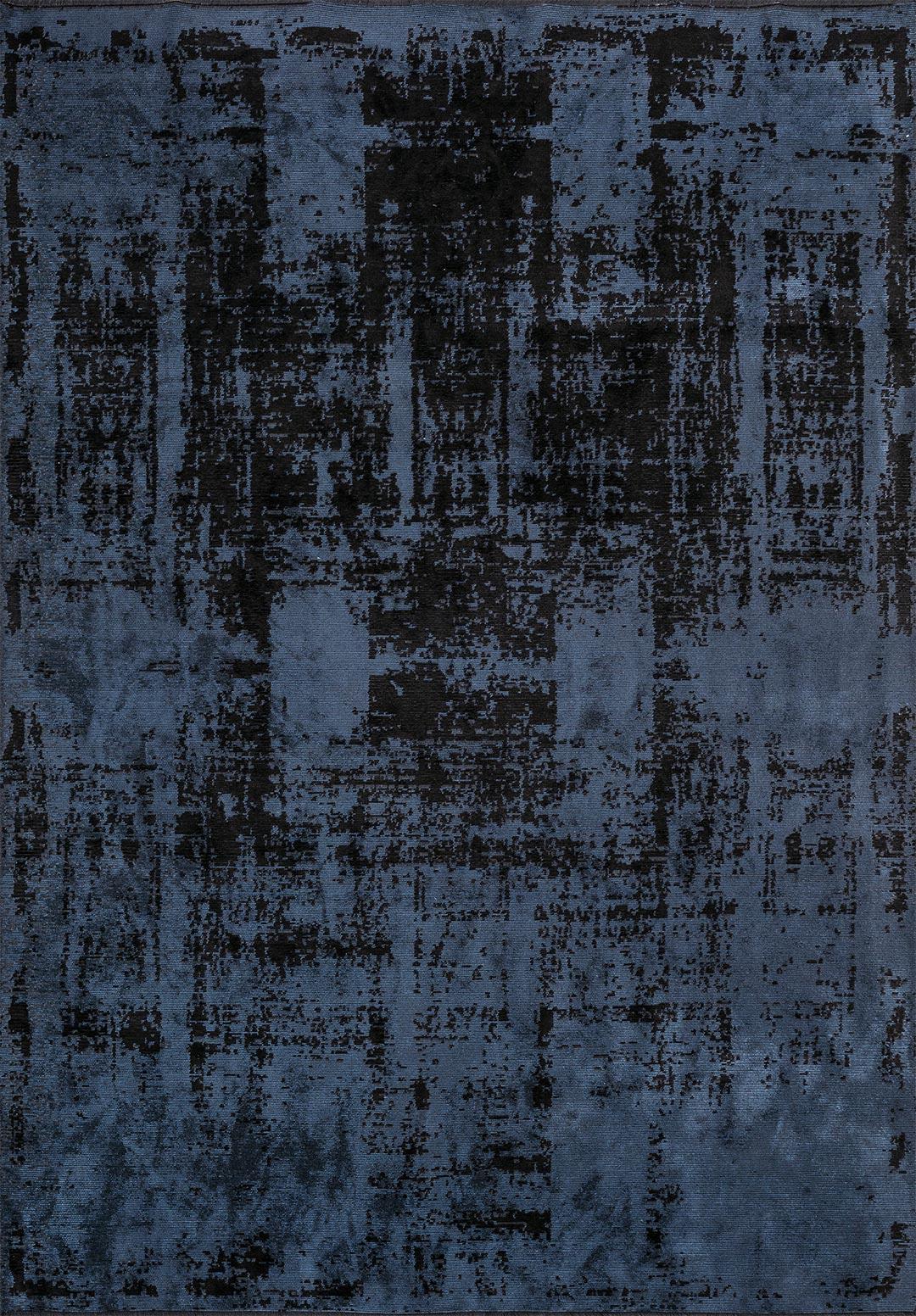 DISCRETE BLACK - NAVY BLUE RUG