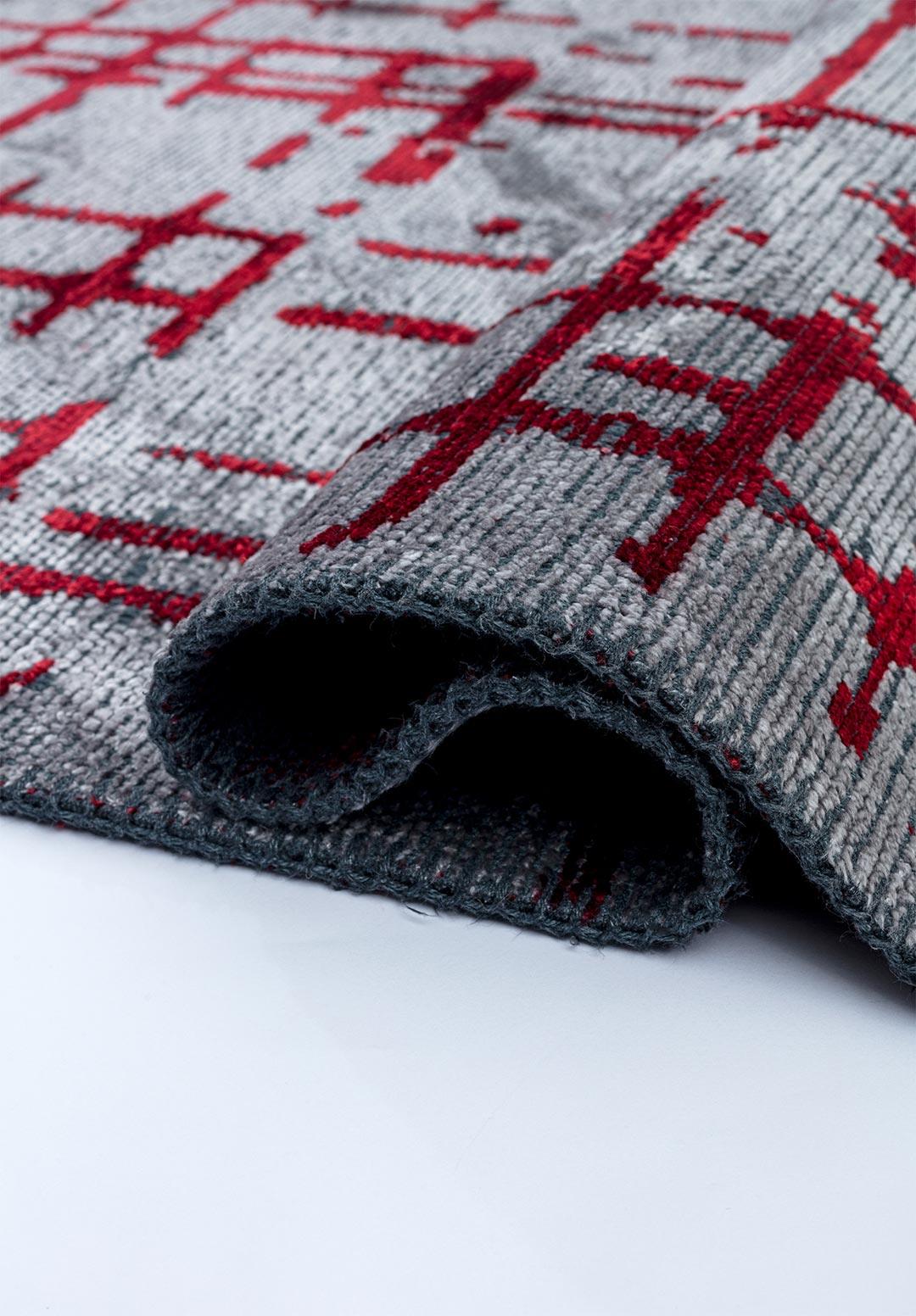 AXIS RED - LIGHT GREY RUG