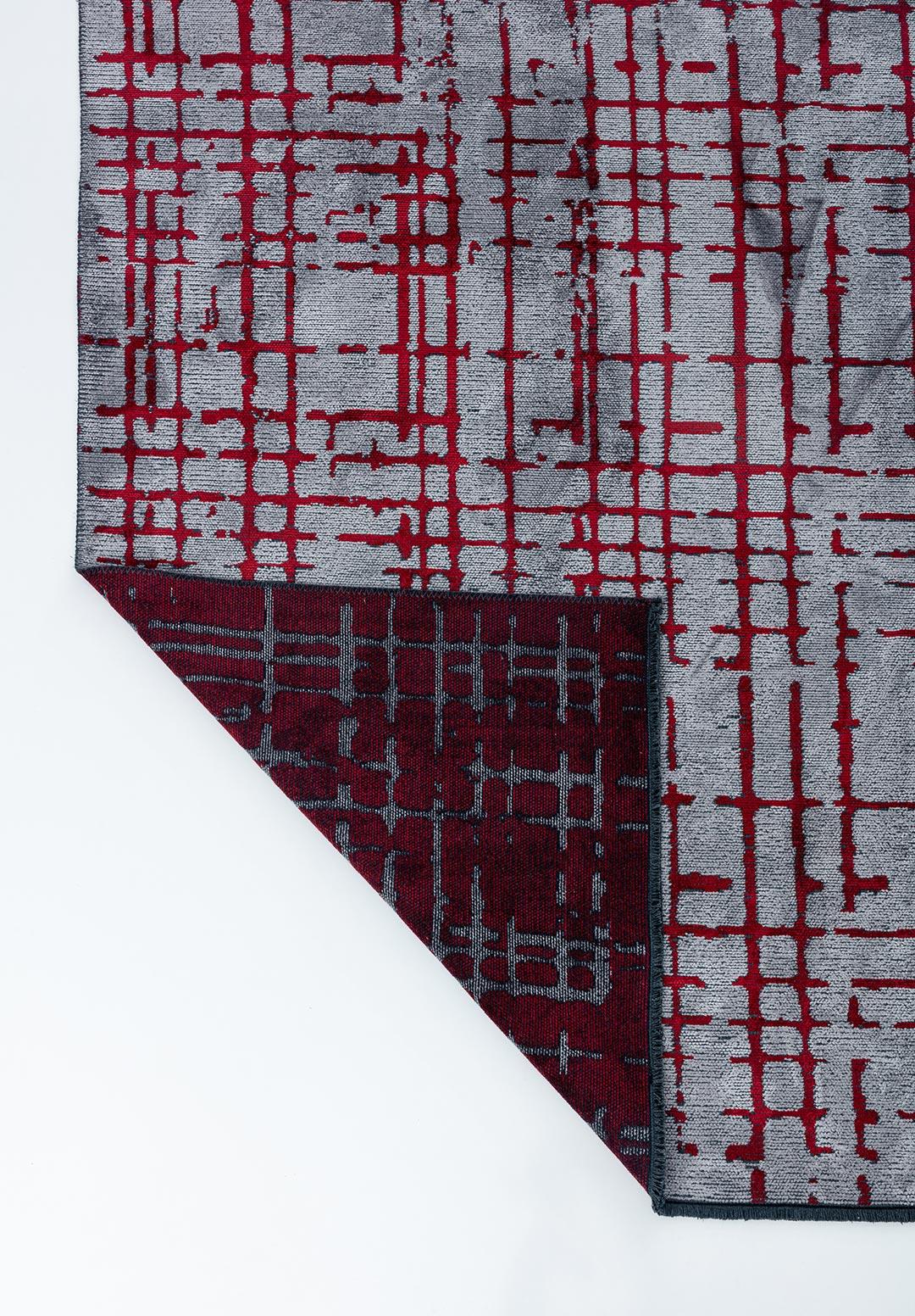 AXIS RED - LIGHT GREY RUG