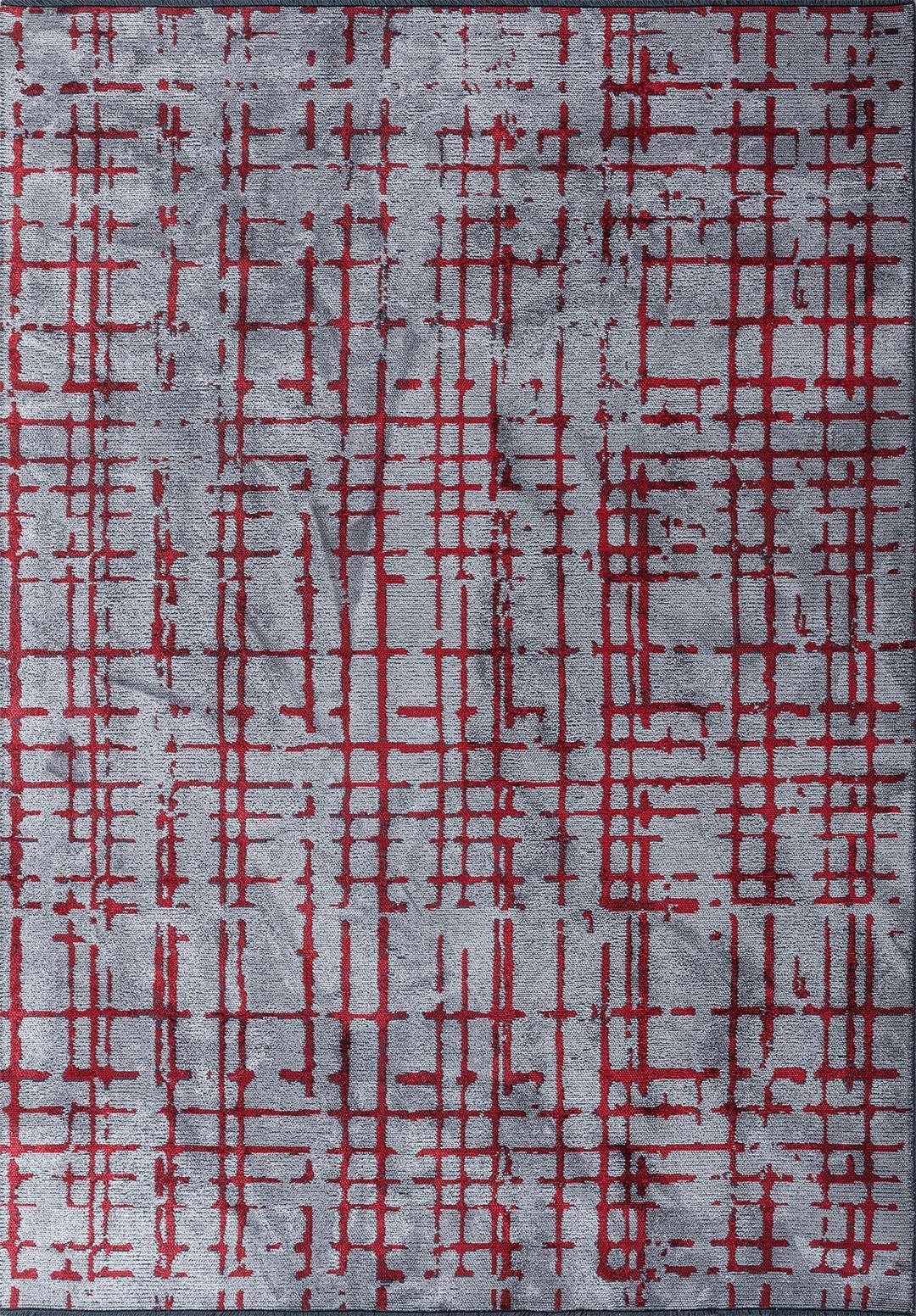 AXIS RED - LIGHT GREY RUG