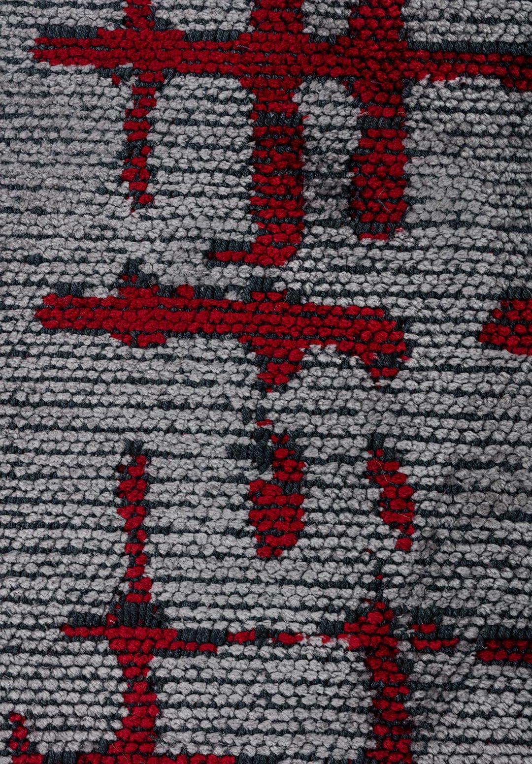 AXIS RED - LIGHT GREY RUG