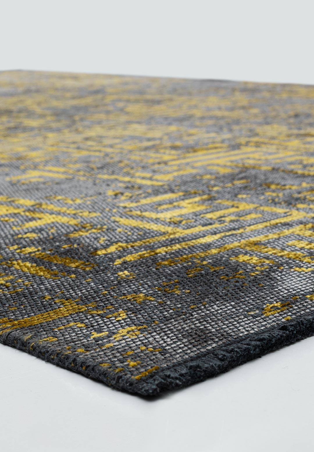 LABYRINTH GREY - YELLOW RUG