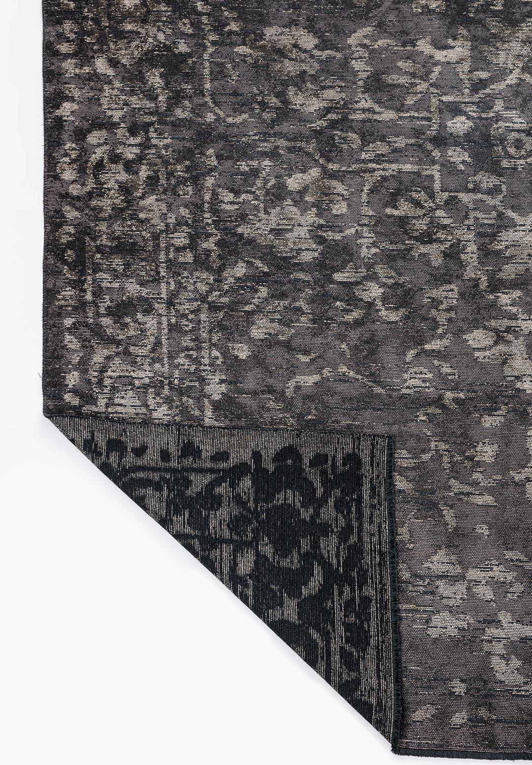 FLORA BEIGE - DARK GREY RUG