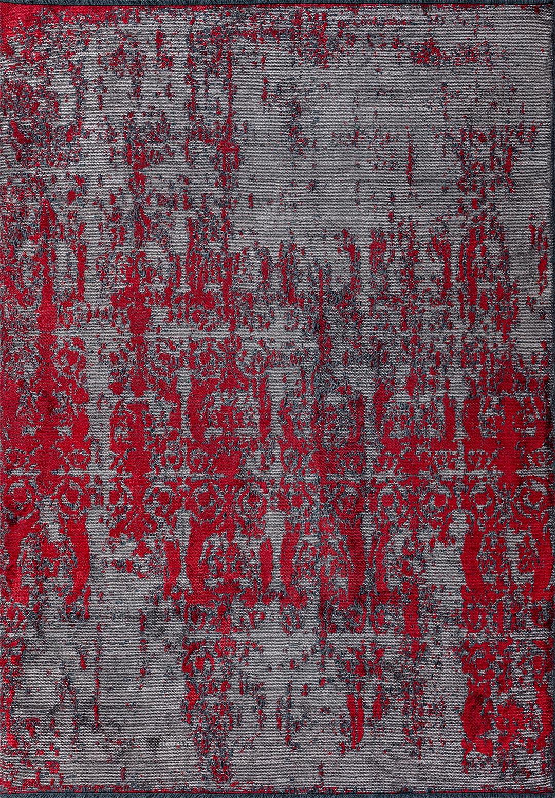 CAESAR DARK GREY - RED RUG