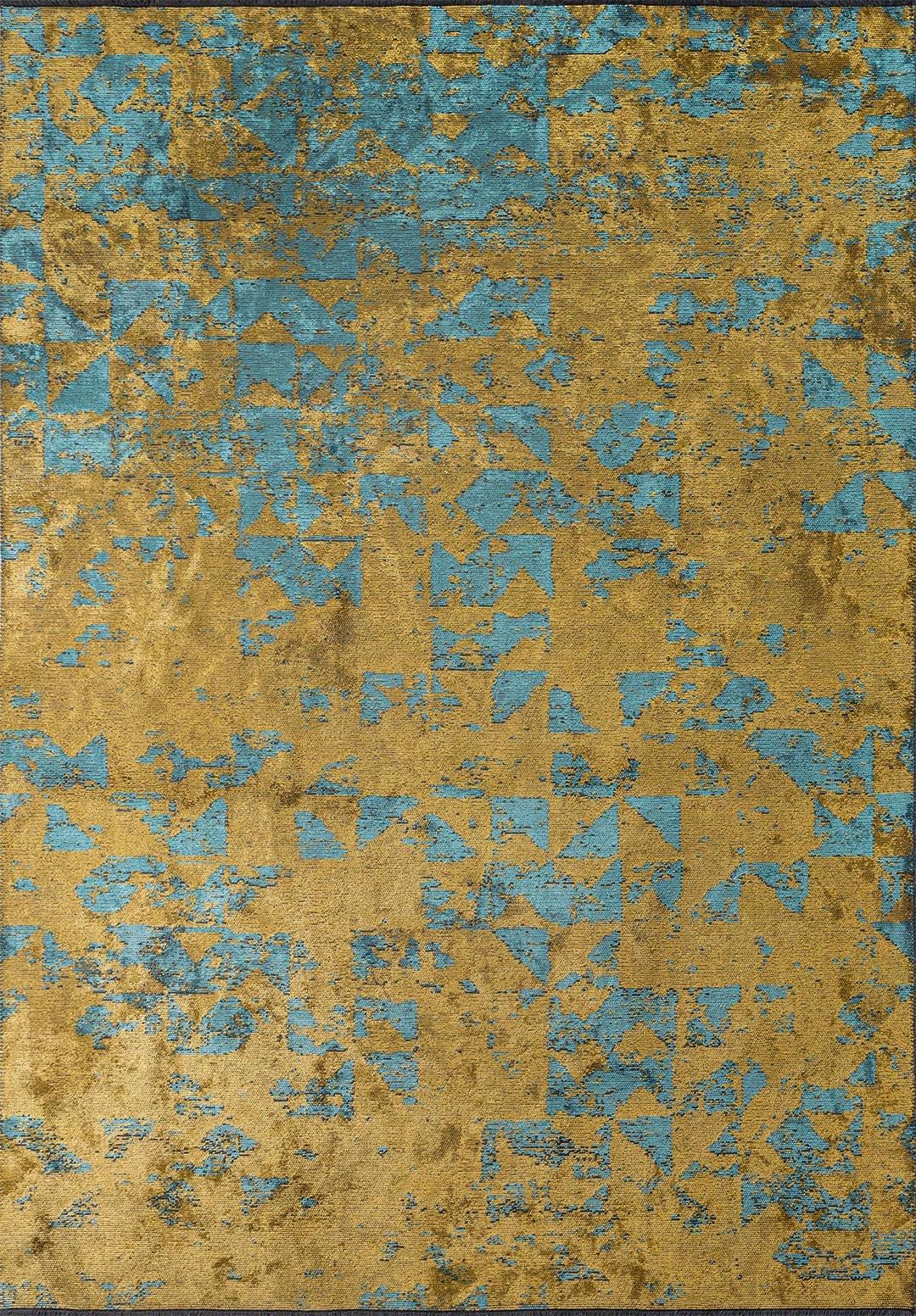 TRIANGLE YELLOW - TURQUOISE RUG