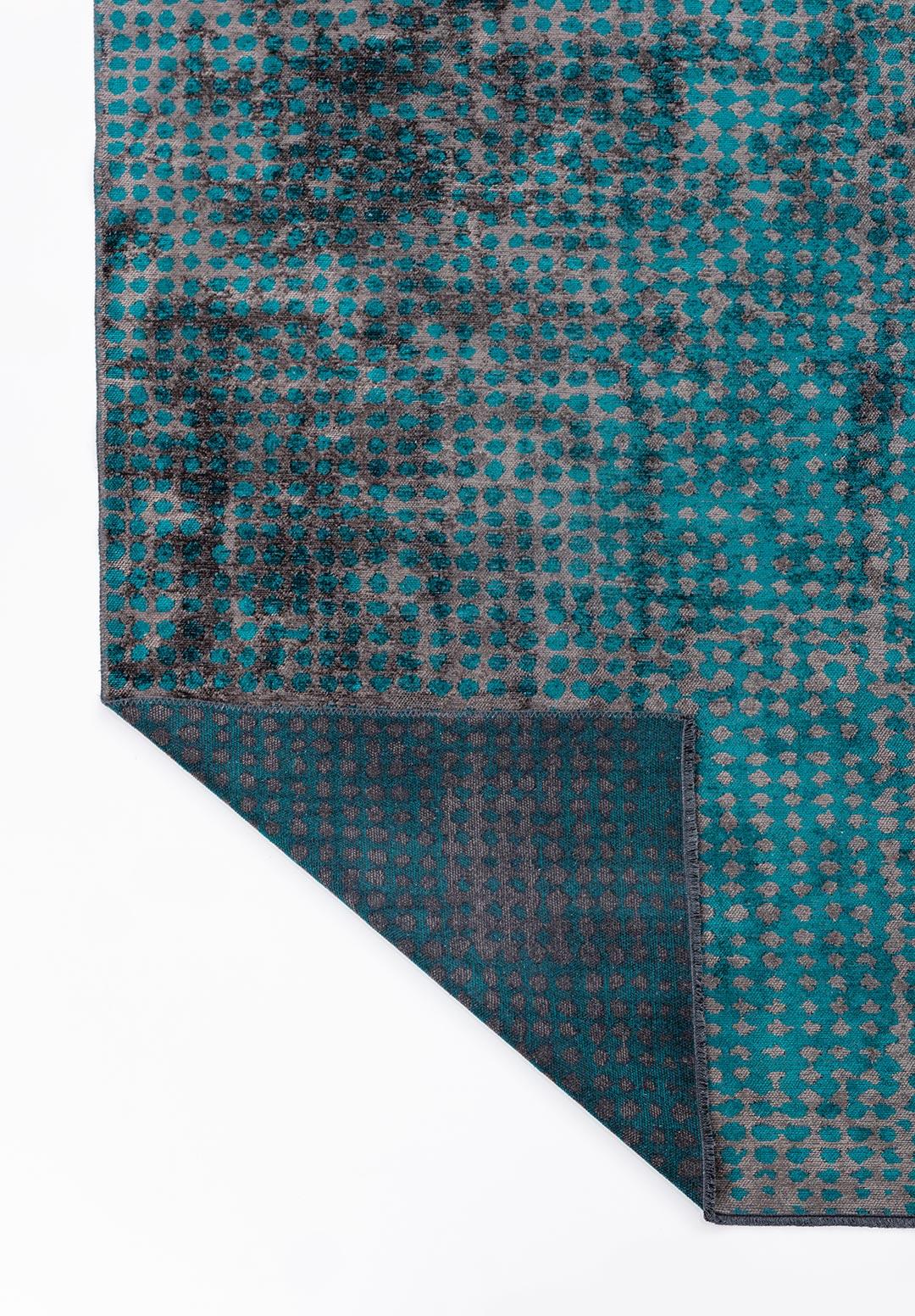 DOTS CHARCOAL - DARK TURQUOISE RUG