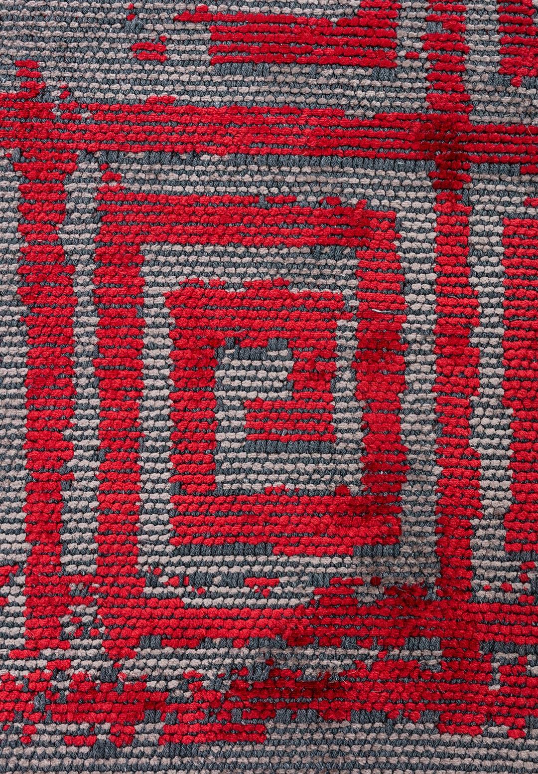 HELIX RED - DARK GREY RUG
