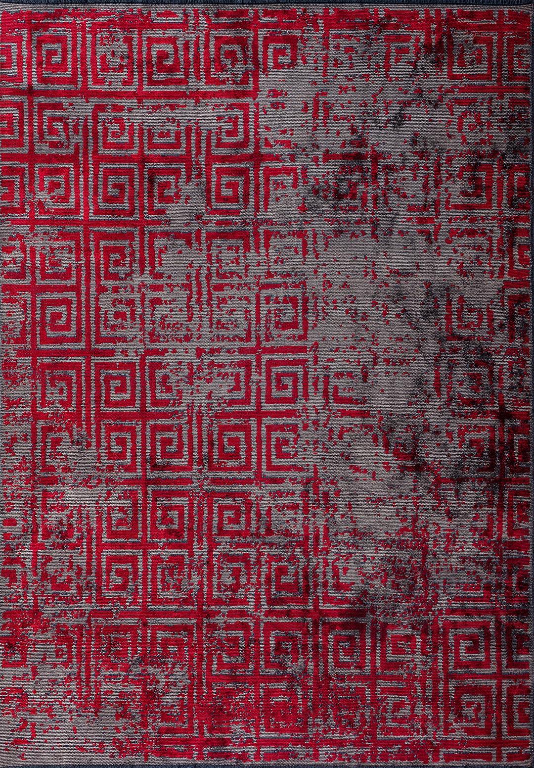 HELIX RED - DARK GREY RUG