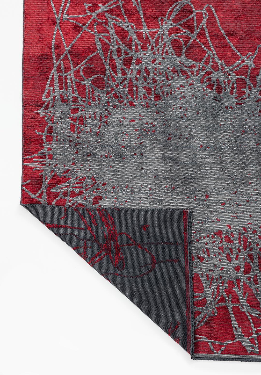 SPLASH RED - GREY RUG