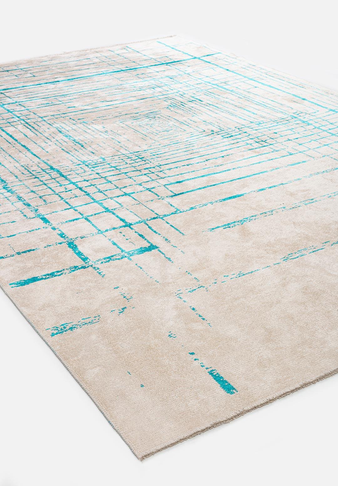 TRANI TURQUOISE - ECRU RUG