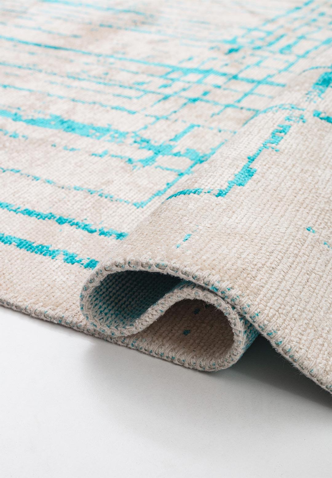 TRANI TURQUOISE - ECRU RUG