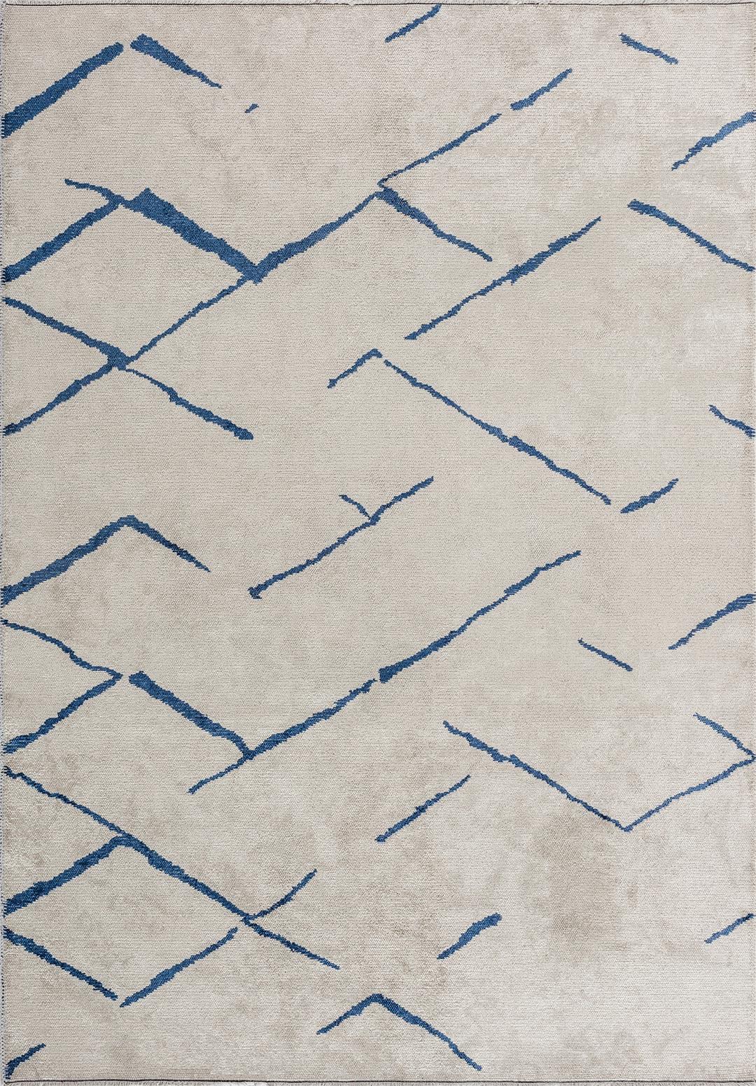 WAVE NAVY BLUE - ECRU RUG