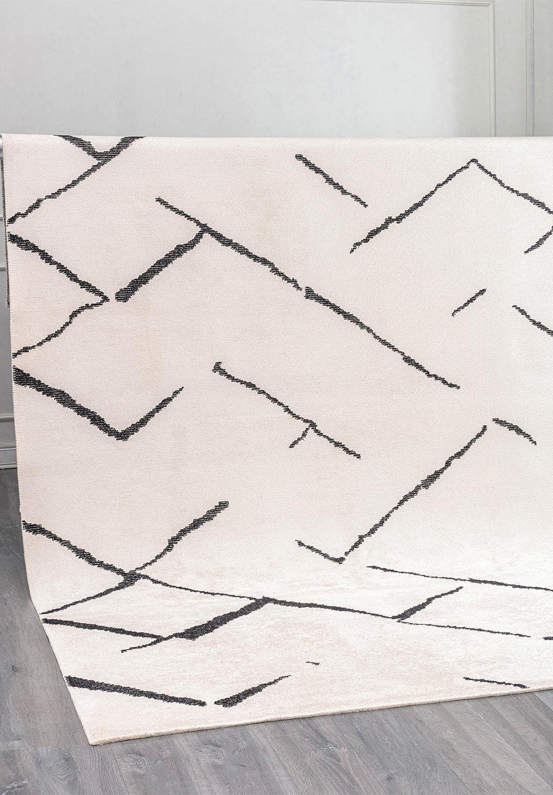 WAVE BLACK - ECRU RUG