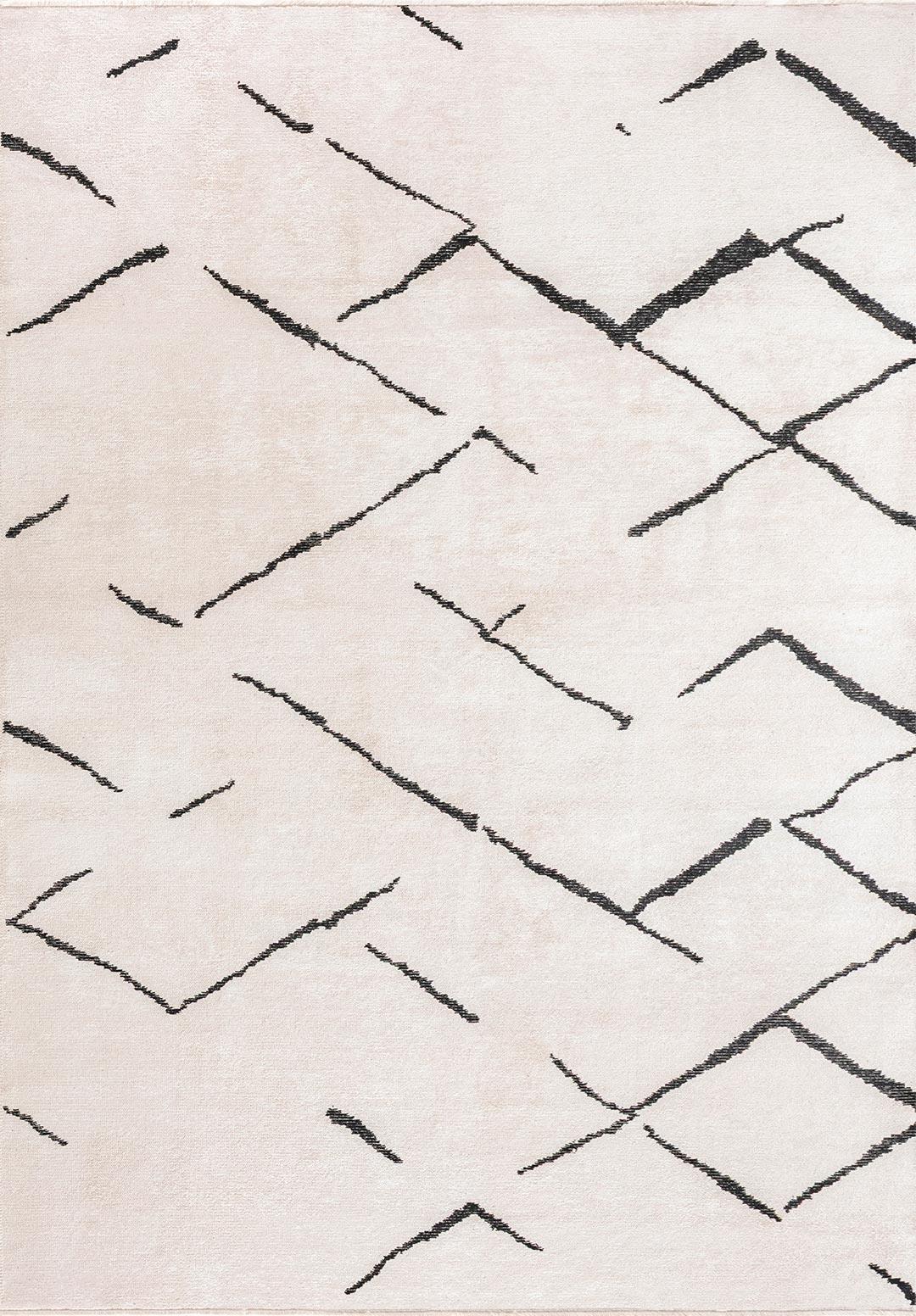 WAVE BLACK - ECRU RUG