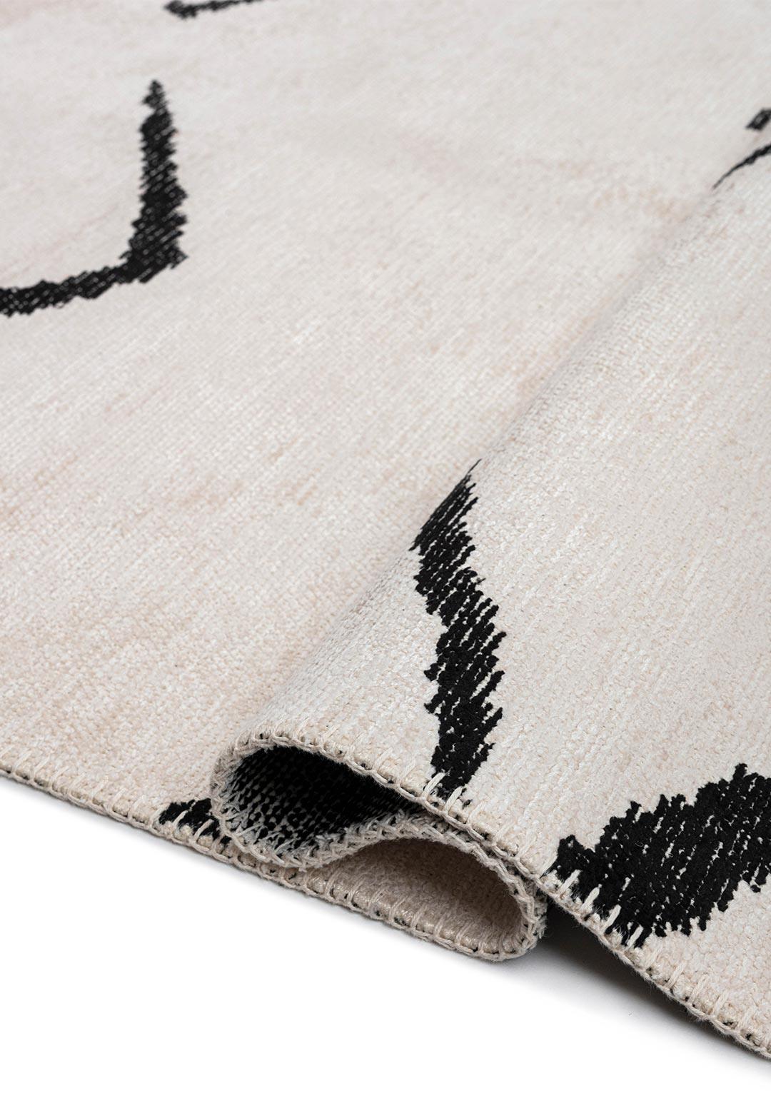 WAVE BLACK - ECRU RUG