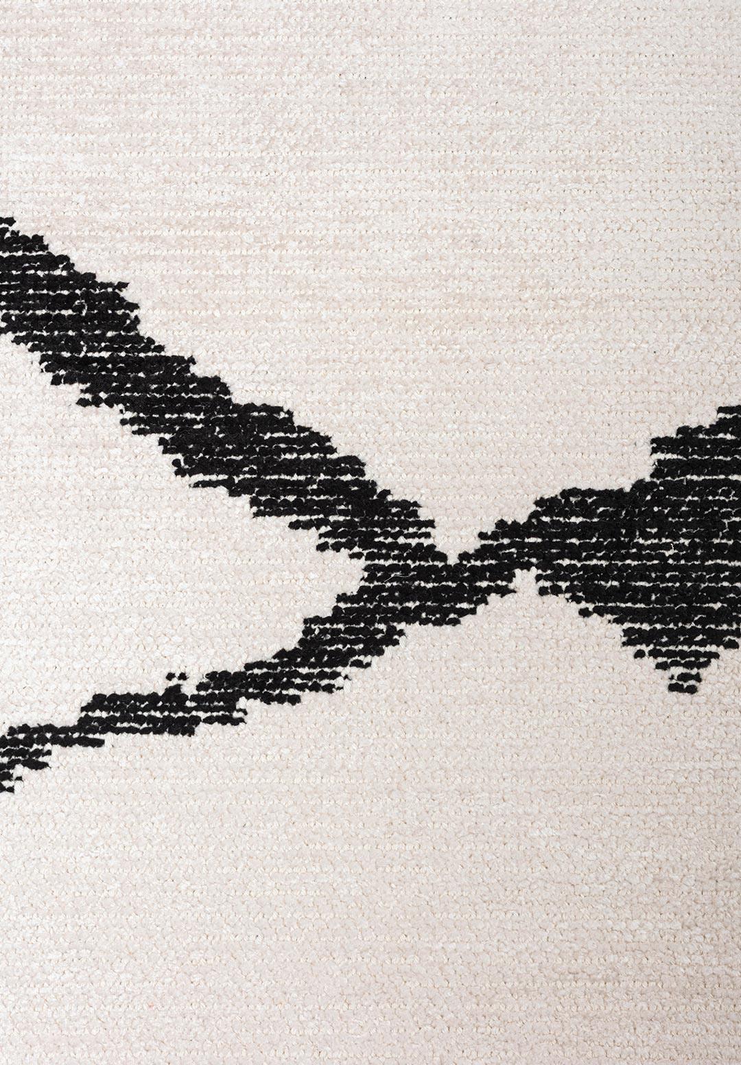WAVE BLACK - ECRU RUG