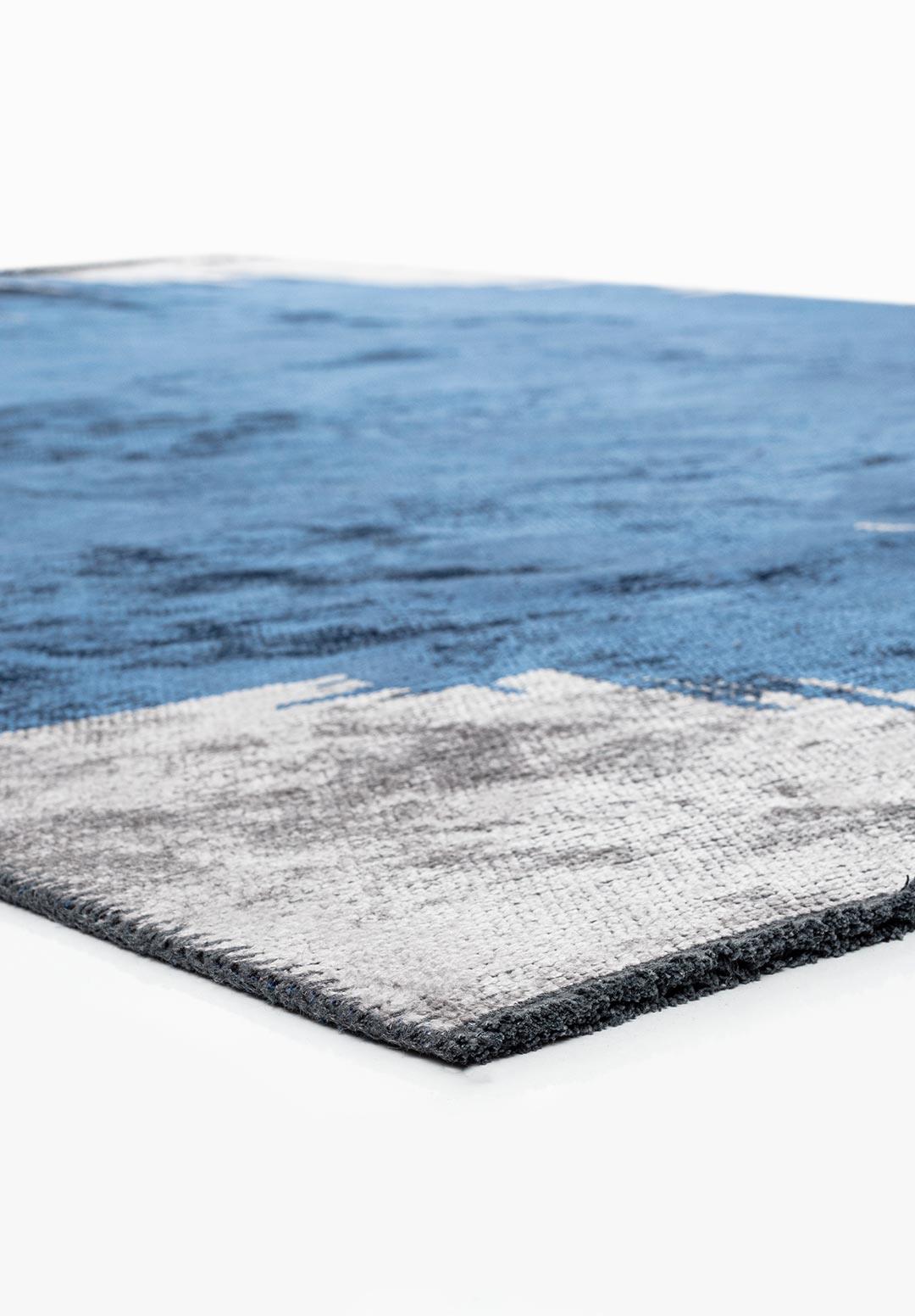 CAGE NAVY BLUE - LIGHT GREY RUG
