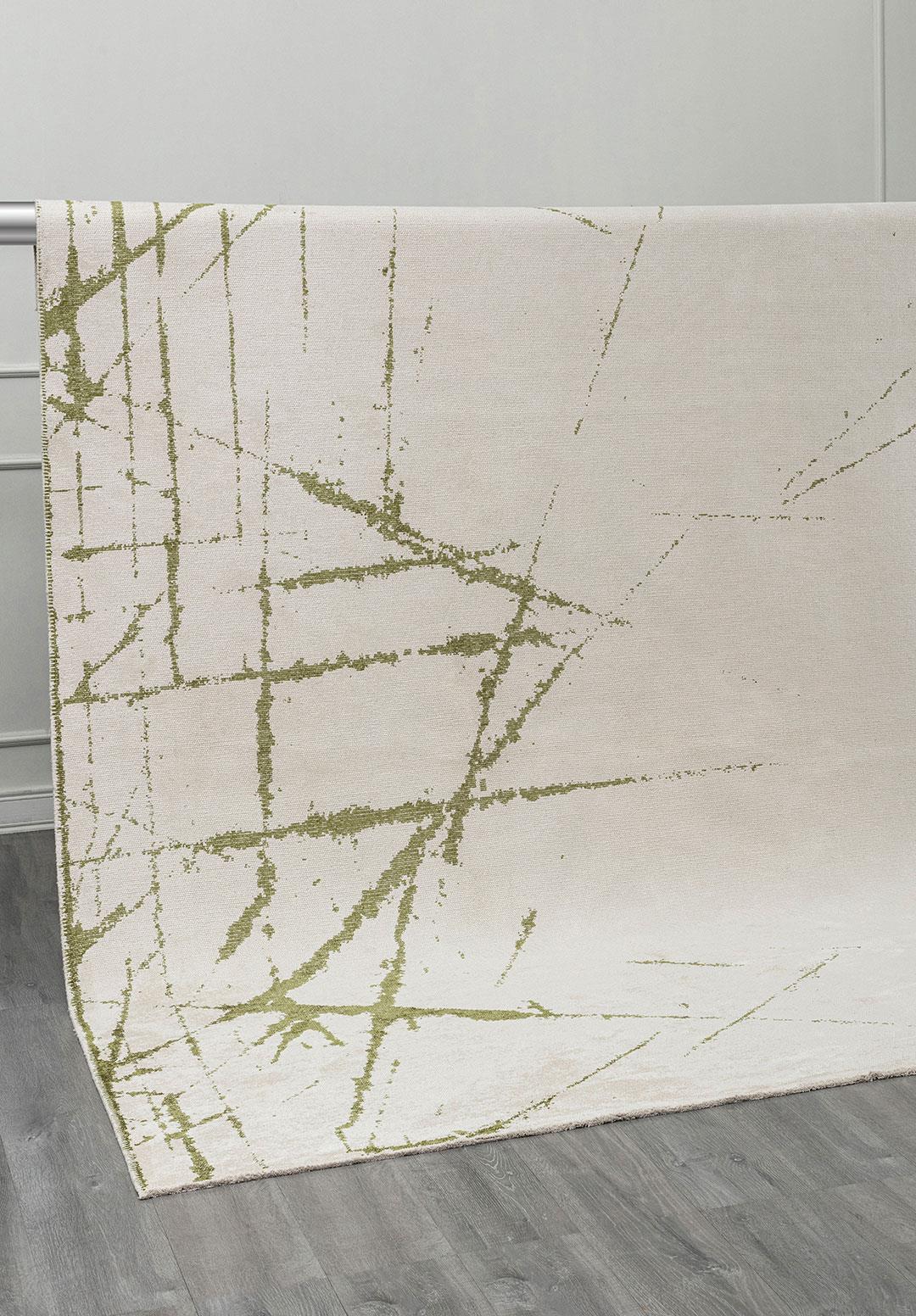 CRACK GREEN - ECRU RUG