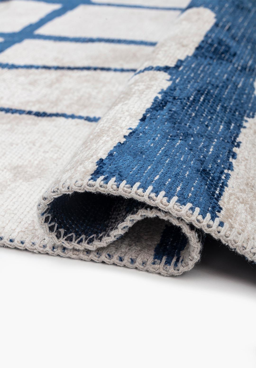 WEB NAVY BLUE - ECRU RUG