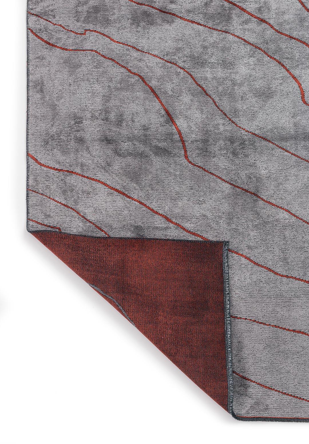 CURVE AÇIK GRİ - KOYU KİREMİT HALI