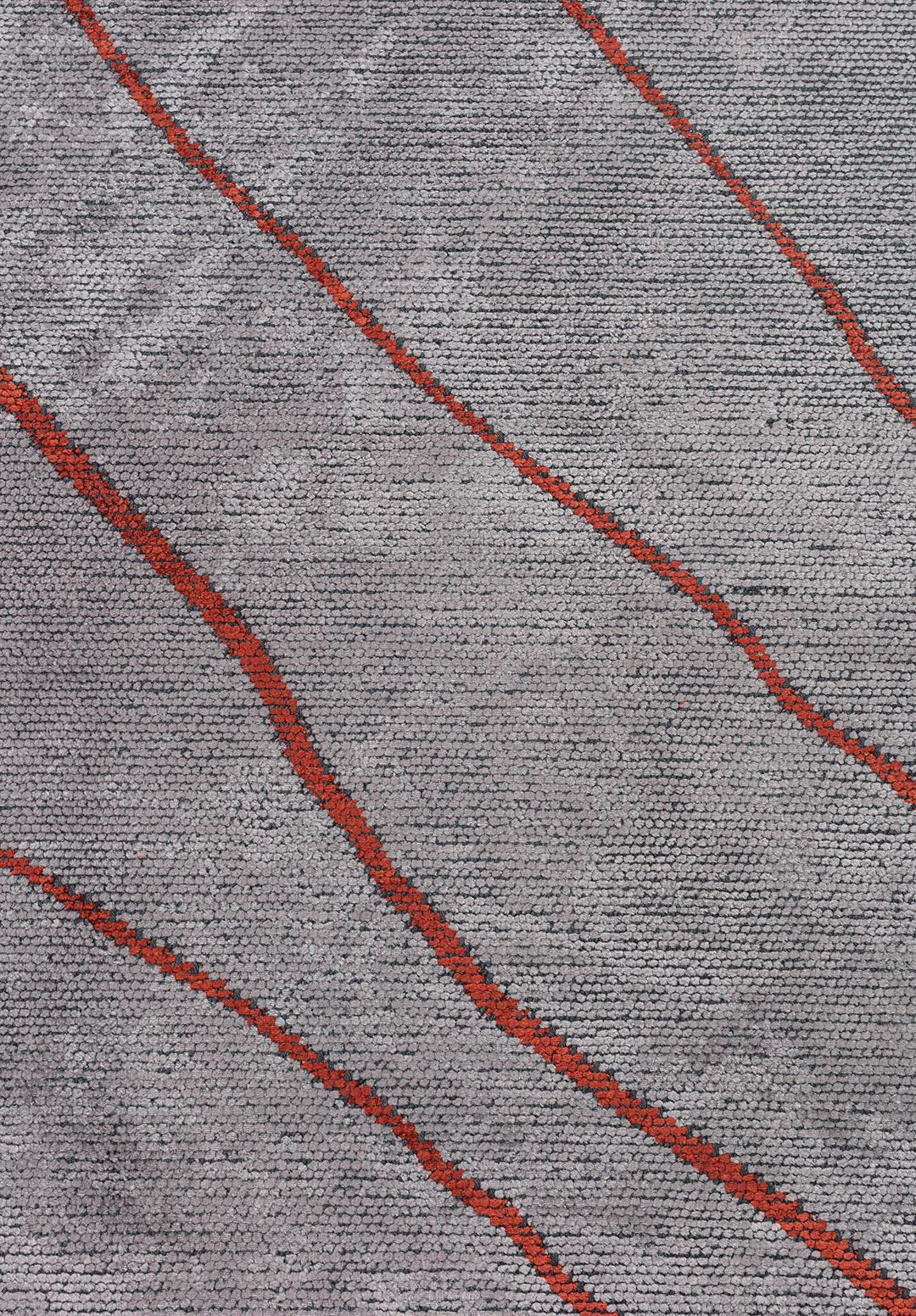 CURVE AÇIK GRİ - KOYU KİREMİT HALI