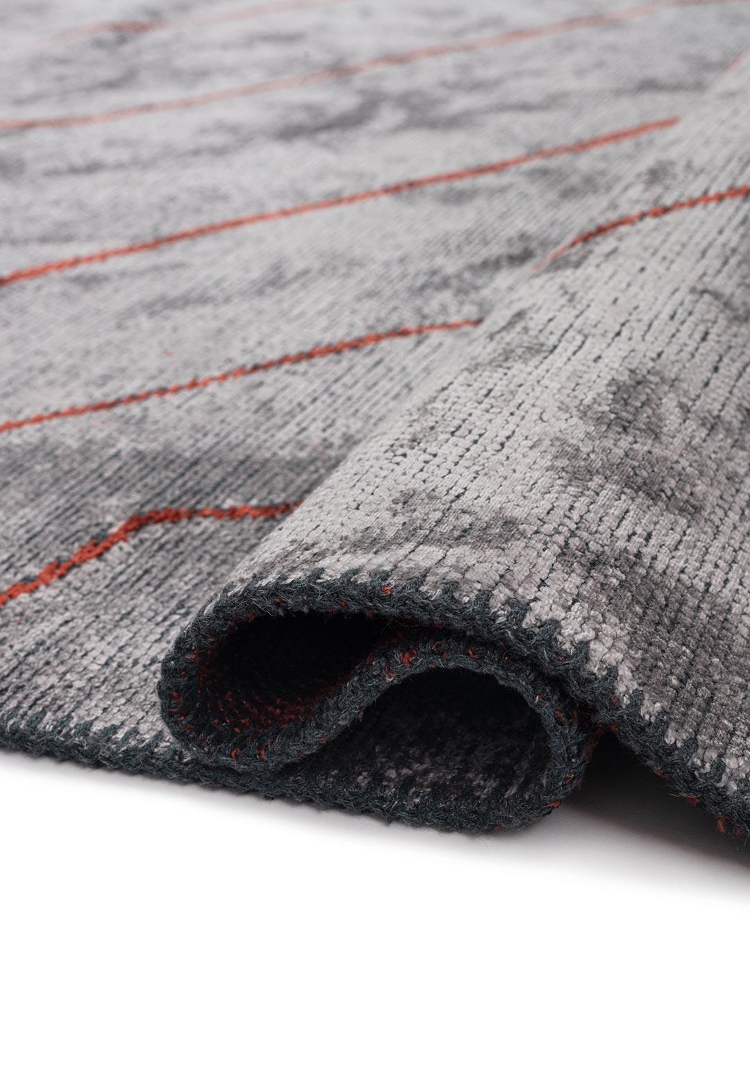 CURVE AÇIK GRİ - KOYU KİREMİT HALI