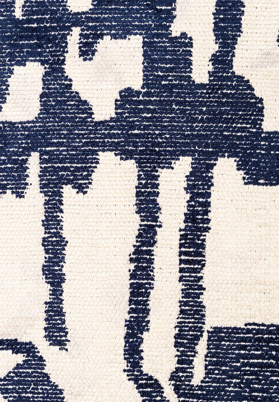 GRAFFITI DARK NAVY - ECRU RUG