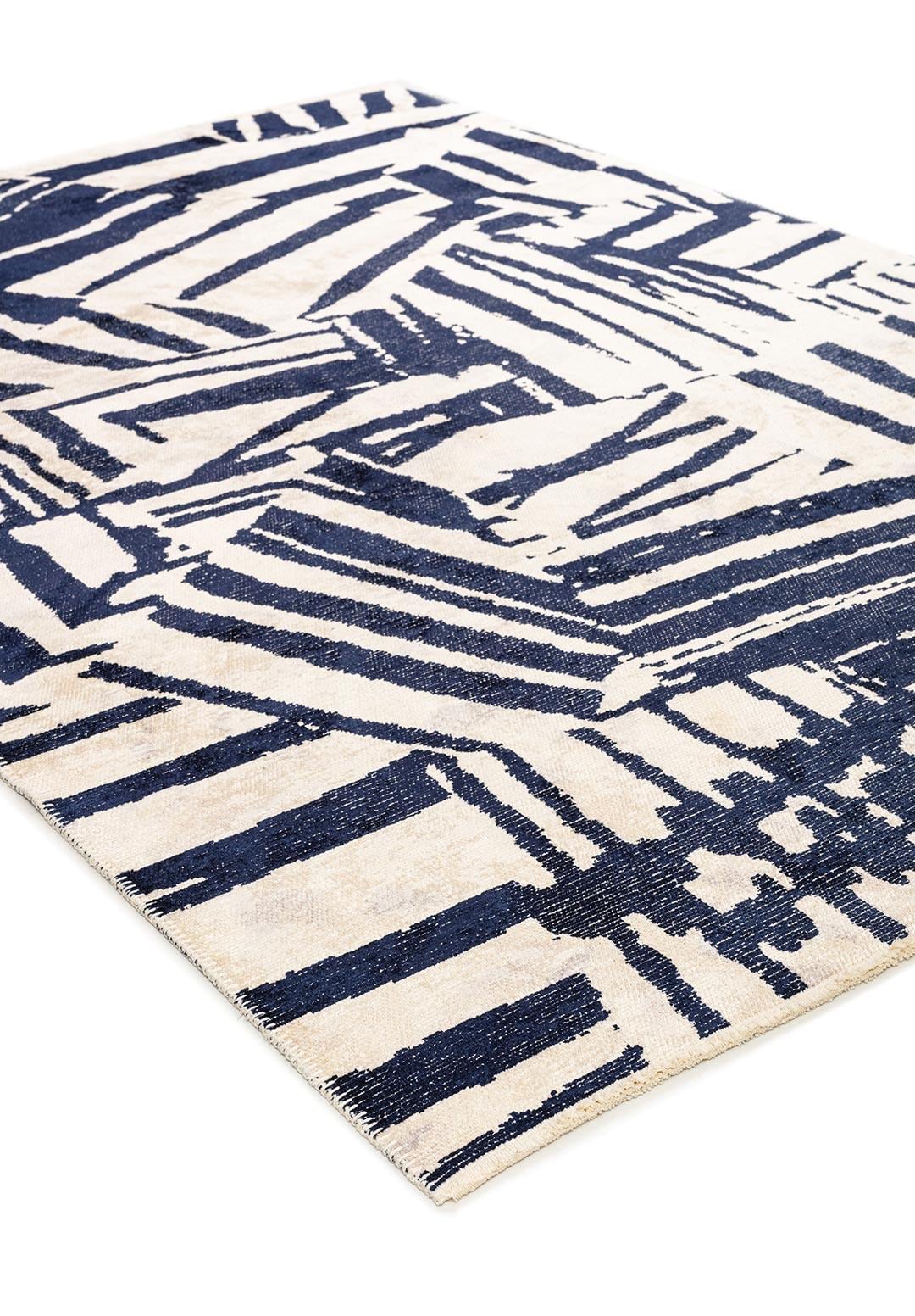 GRAFFITI DARK NAVY - ECRU RUG