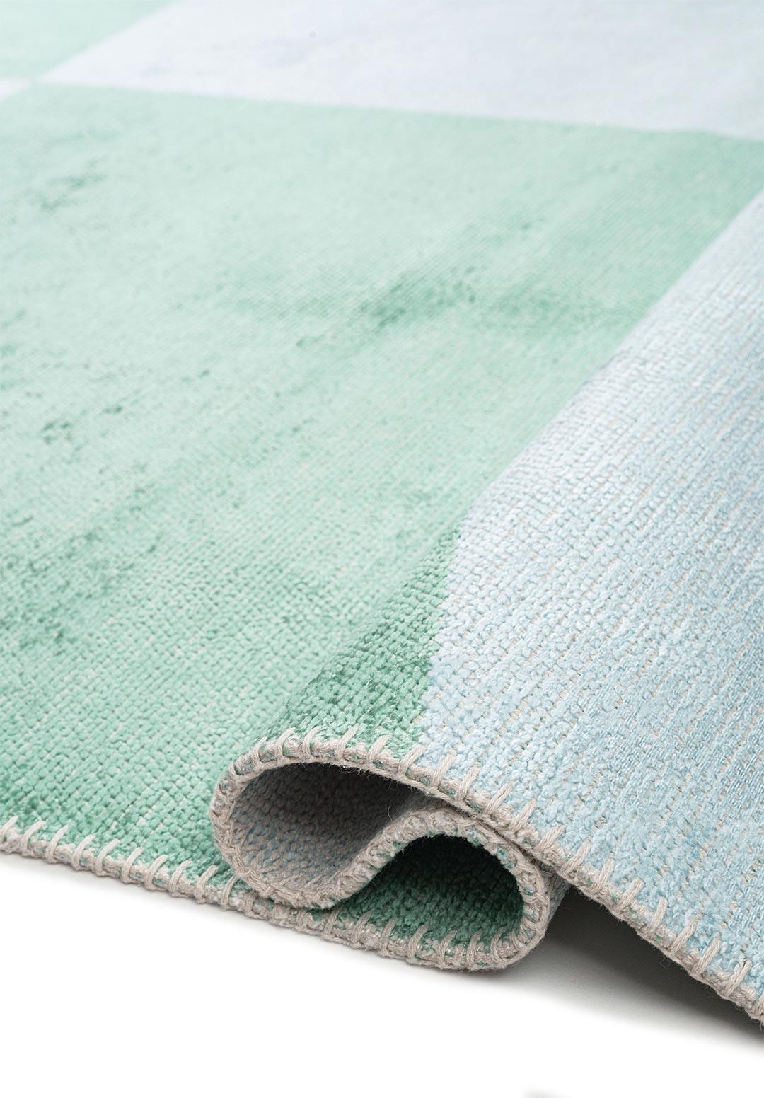 SKEW RIVER GREEN - ICE BLUE RUG