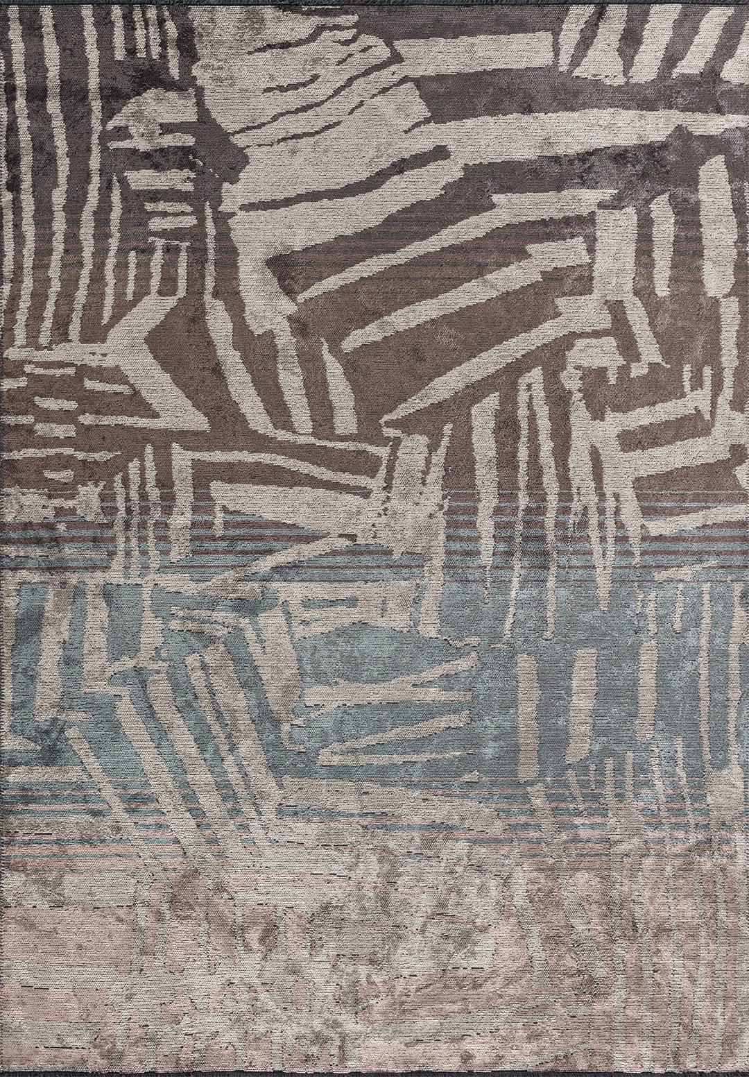 GRAFFITI CHARCOAL - DARK MINK - BLUE - COPPER - CREAM RUG