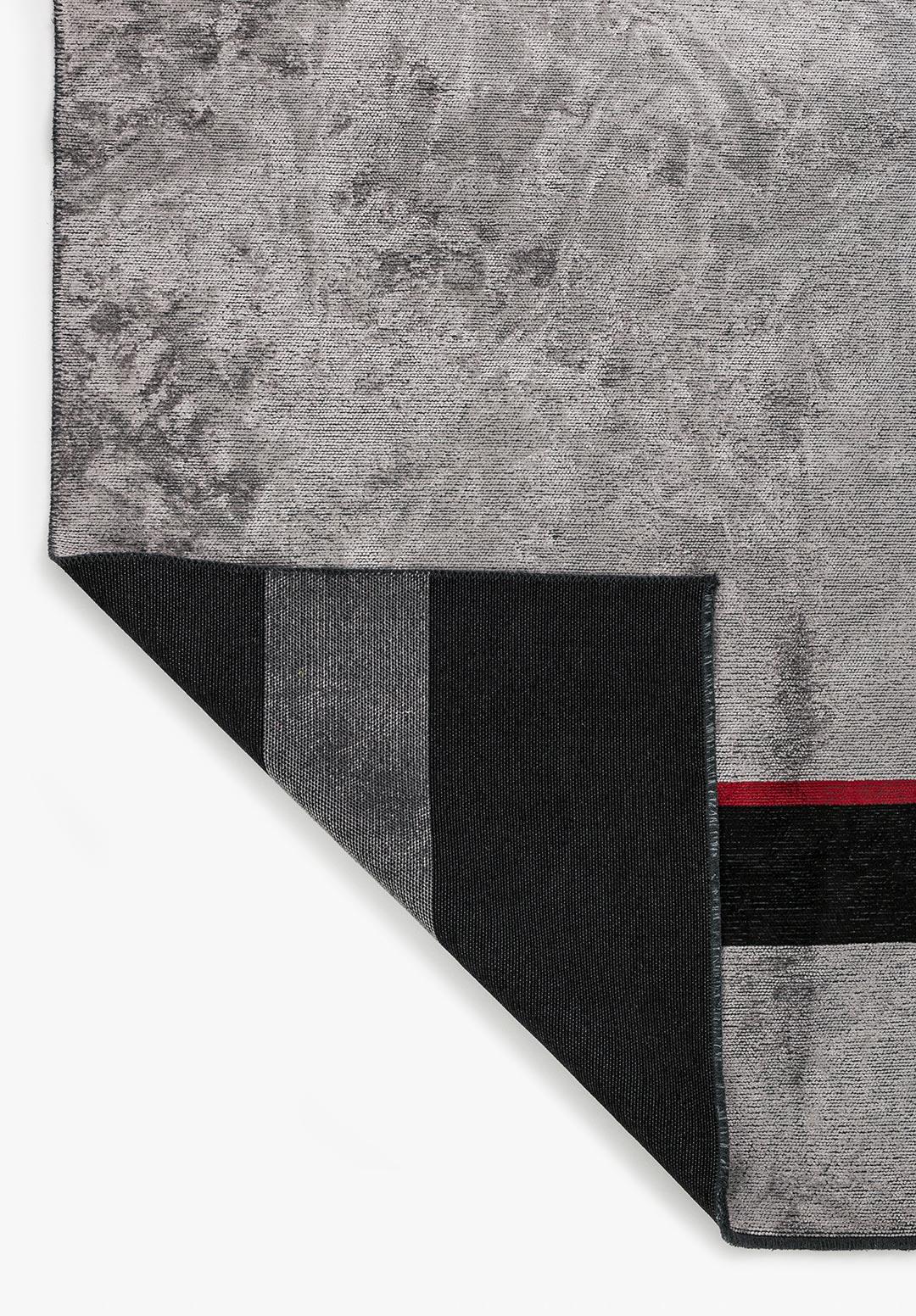 ZONE BLACK - RED - LIGHT GREY RUG