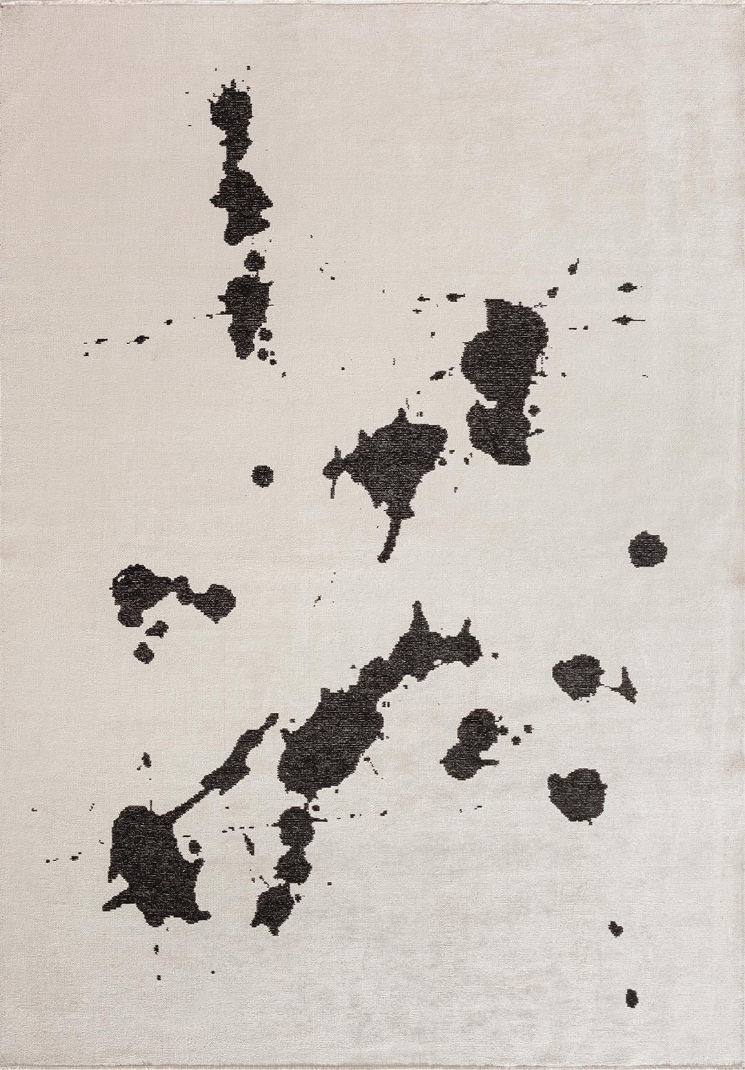 SPILL BLACK - ECRU RUG