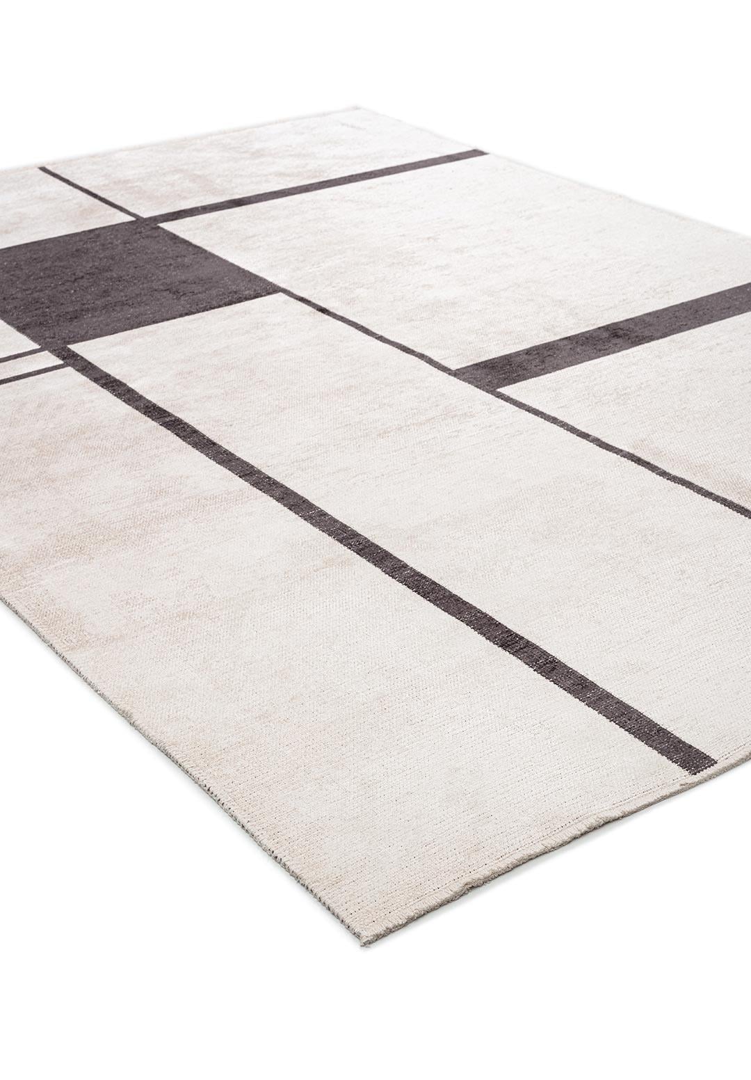 CELL CHARCOAL - ECRU RUG