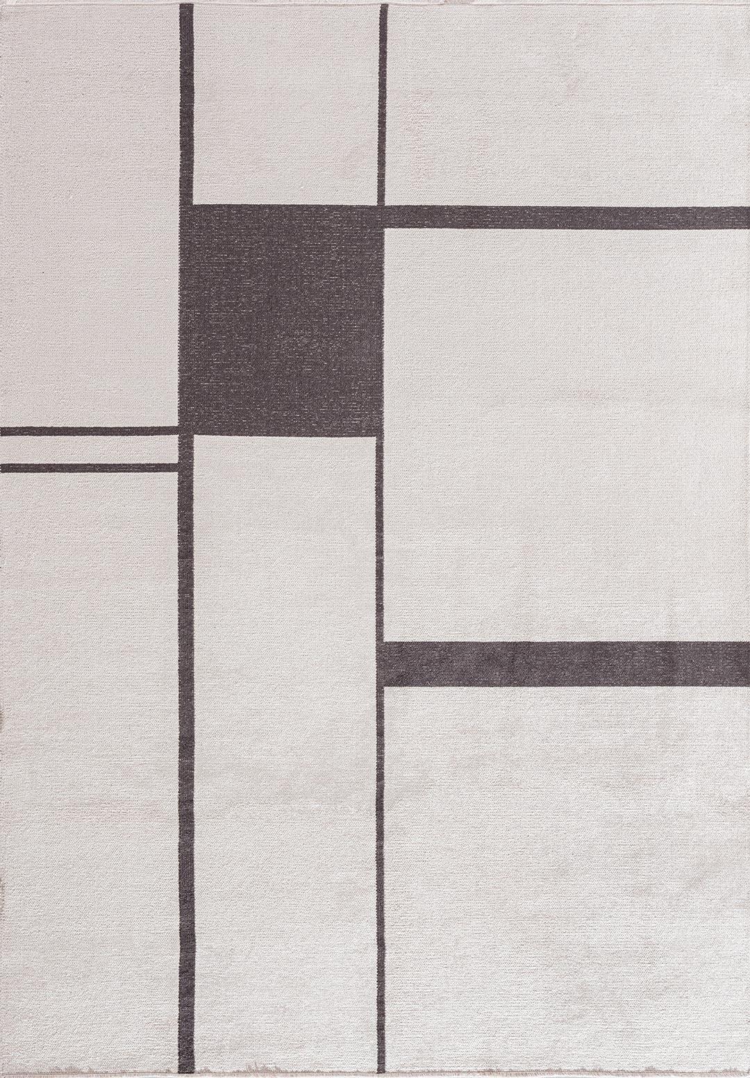 CELL CHARCOAL - ECRU RUG