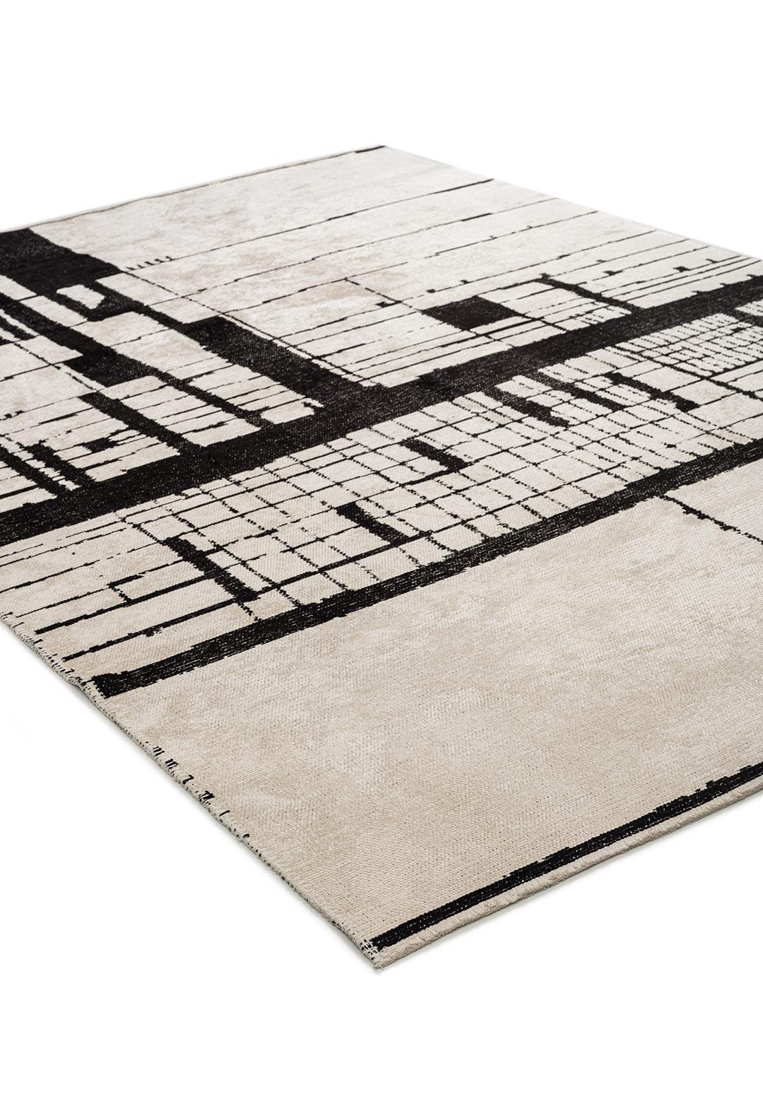 PEEL BLACK - ECRU RUG